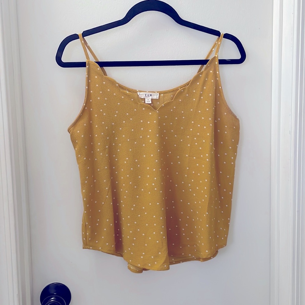 E and M by buckle mustard, yellow polkadot, tank top